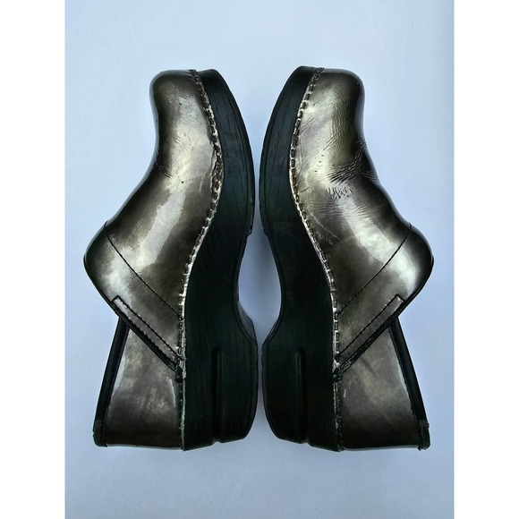 DANSKO Professional Pewter Patent Leather MULE CLOG size EU 38 US 7 1/2 - 8 - Picture 2 of 8